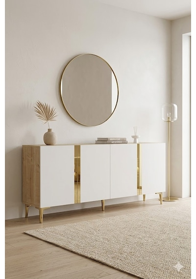 Ka1898dbg Anka Konsol Ve Tv Sehpası Safirmeşe-beyaz-gold 180cm