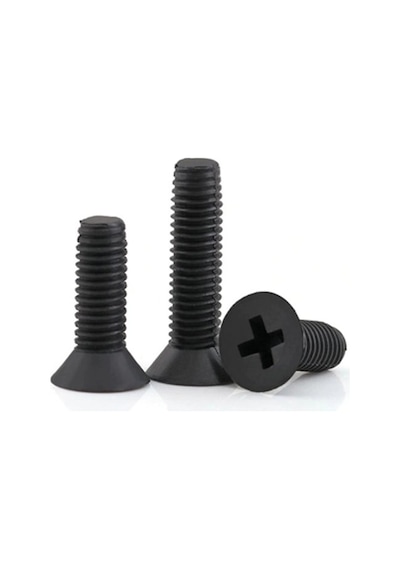 M3 X 15mm Düz Başlı Plastik Civata Vida Siyah X 5 Adet Rf008
