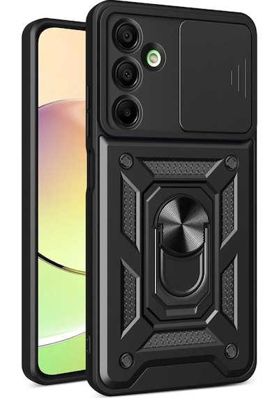 Samsung Uyumlu Galaxy A16 5g Kılıf Pars Lens Yüzüklü Silikon Siyah