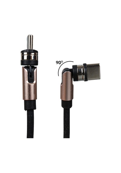 Powermaster Pm-25906 Siyah 3in1 Type C- Lightning- Micro Usb Manyetik Uç Taşınabilir Şarj Kablosu