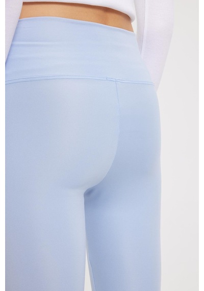 Tudors Kadın Slim Fit Dar Kesim Scuba Kumaş Beli Lastikli Mavi Tayt-42443 Mavi