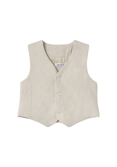 Mayoral Erkek Bebek Keten Yelek 1303 White
