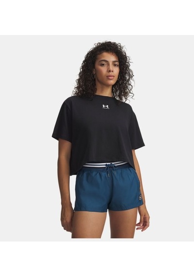 Under Armour Rival Boxy Tee Solid Kadın T-shirt-33322 Siyah