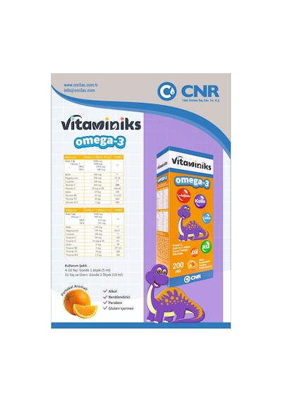 Vitaminiks Omega 3 Kolin ve L-Arjinin İçeren Takviye Edici Gıda 200 ML