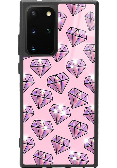 Samsung Uyumlu S20 Plus Diamond Tasarımlı Glossy Telefon Kılıfı Çok Renkli