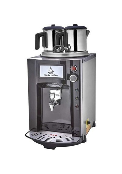 Remta 15 Litre Premium Jumbo Çift Demlikli Çay Kazanı Siyah