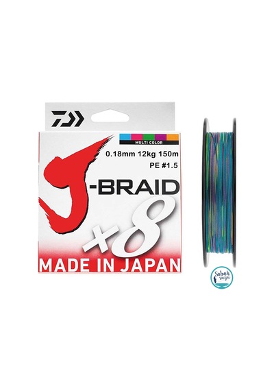 Daiwa J Braid PE 8X İp Misina 0.18mm 12kg 150mt Multicolor