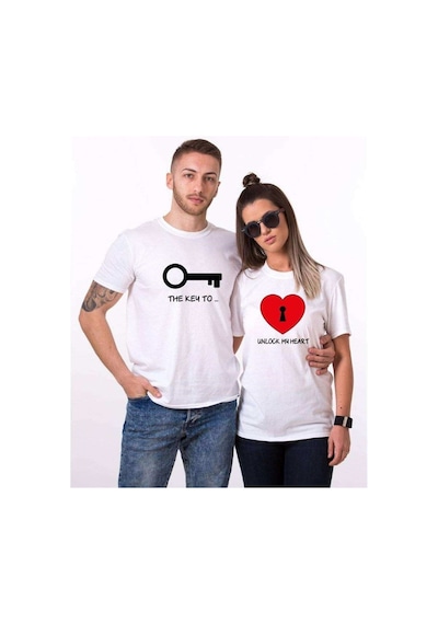 Tshirthane Key Unlock Sevgili Kombinleri Tshirt Kombini Beyaz