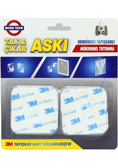 3M Yapıştırıcılı Tak Çıkar Yapılabilen Geçmeli Askı Beyaz