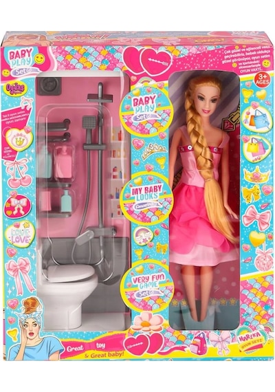 Mey İthalat Oyd-02387 Bebek Ve Banyo Oyun Seti - Oyuncak