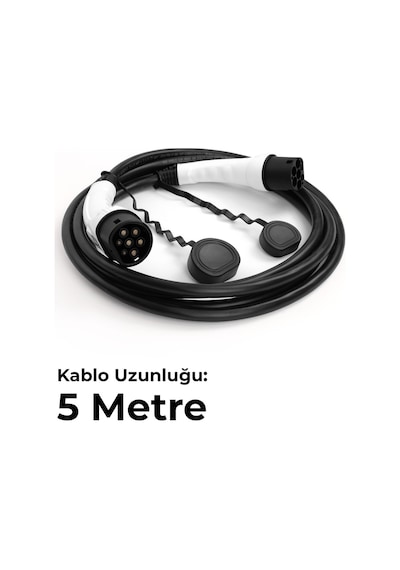 22kw Tip 2 5m Şarj Kablosu + Su Geçirmez Taşıma Çantası Seti 32a Trifaze