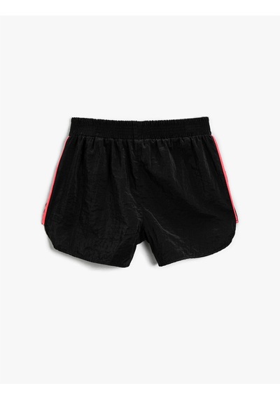 Koton Mini Şort Şerit Detaylı Beli Lastikli Siyah 2skg40102aw 2SKG40102AW999 Siyah