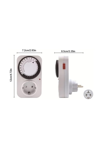 Tr 3500 Watt Mekanik Günlük Zaman Ayarlı Priz, Su Ayarlı, Kuluçka İçin, Bahçe Sulama, Aydınlatma