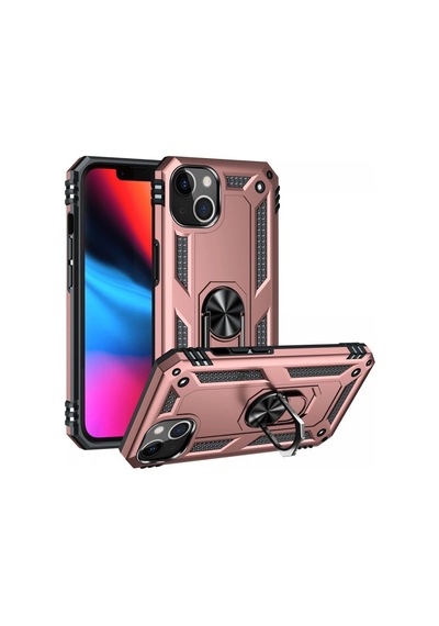 Apple, Uyumlu iPhone 13 Kılıf Sofya Yüzüklü Silikon Kapak - Rose