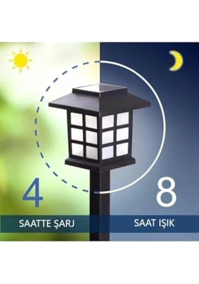 Solar Güneş Enerjili Sokak Lamba Tasarımlı Bahçe Lambası Aydınlatma Genel