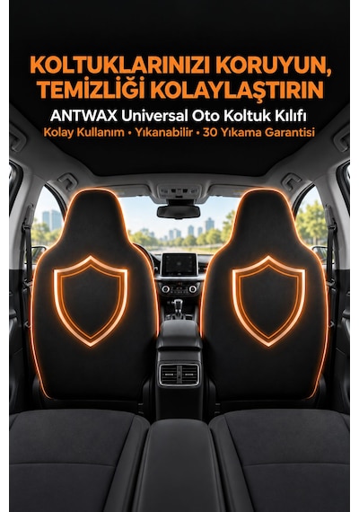 Audi A7 Penye Oto Koltuk Kılıfı - Atatürk Imza Baskılı - Siyah