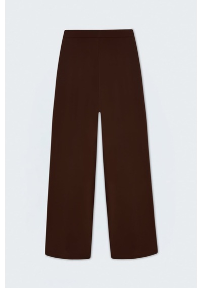 Sateen Bol Paça Pantolon - Kahve-137468
