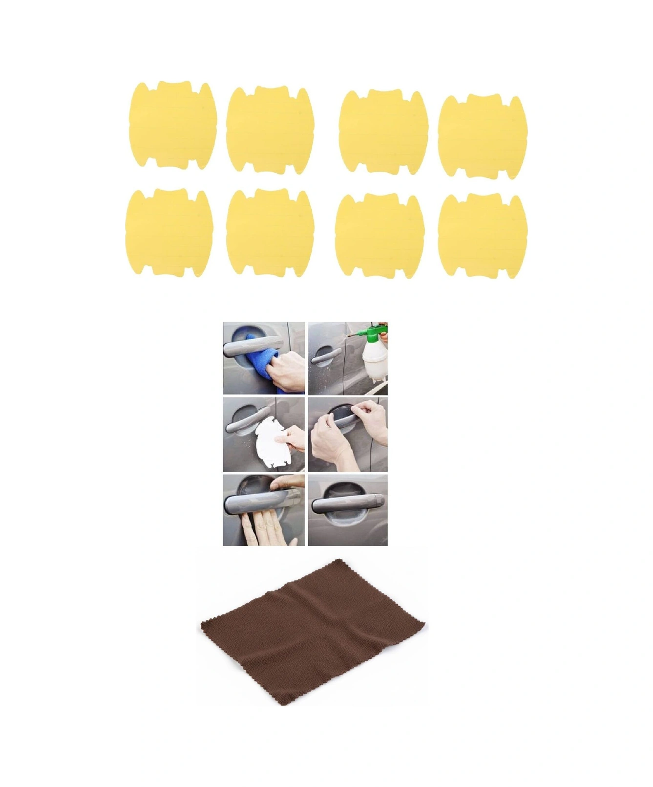 9lu Set Araba Kapı Kolu Koruyucu Çizilme Önleyici Şeffaf Sticker