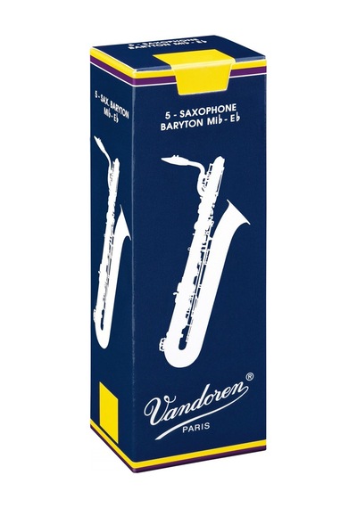 Vandoren Sr2425 Traditional Bariton Saksafon Kamışı No: 2.5 Orta Seviye - 5'li Paket Güçlü Ve Dolgun Alt Tonlar, Esnek Üfleme Tepkisi Ve Kararlı Ses