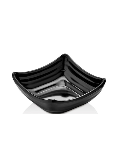 6 Adet Melamin Kare Mini Sosluk Ve Çerezlik 10 Cm - 62 Ml Siyah Makinede Yıkanabilir