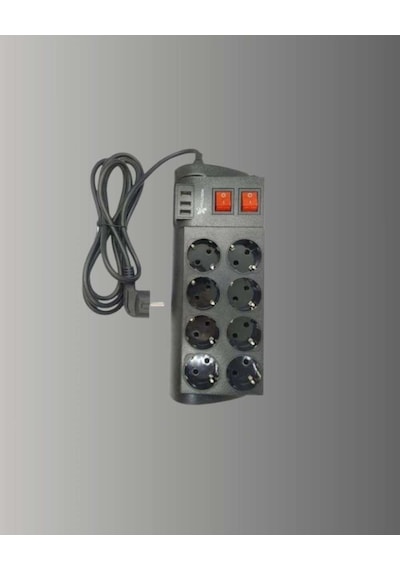 Güvenli Termal Korumalı 8 Priz 3 Usb Uzatma Kablosu Diğer