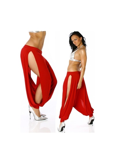 Najmaddin.com Beru Derin Yırtmaçlı Şalvar Pantalon Kırmızı
