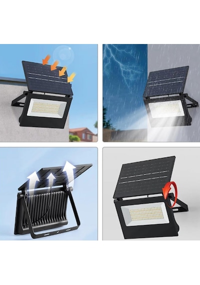 60 Watt Solar Led Projektör - Güneş Enerjili Solar Bahçe Lambası İp67