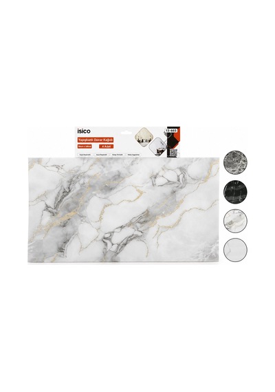 İbico İ13-085 Yapışkanlı Duvar Kağıt 30x60cm 4 Adet Panel Mix Mermer Desen Düz - 60'li Paket Diğer