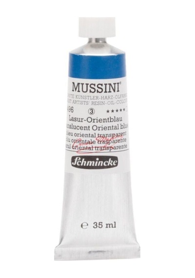 Schmincke Mussini Artist Yağlı Boya 35 ML Seri 3 496 Translucent Oriental Blue