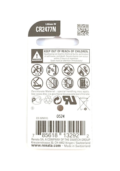Renata Cr2477N 3 V. Lithium Cihaz Pili