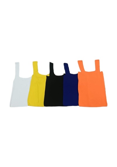 Pazarız Turuncu Kare Yaka Atlet Triko Bluz Crop S / M / L Beden Uyumlu Turuncu