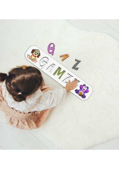 Bk Toys Çocuklara Özel Isimli Ahşap Eğitici Yapboz Puzzle-13