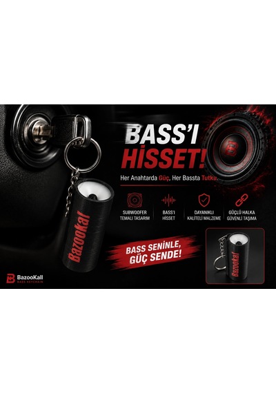Bass Anahtarlık , Tüp Subwoofer Anahtarlık - Silindir Bass Şeklinde Araba Anahtarlığı