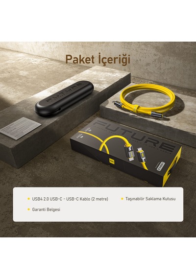 Aohi The Future Adonis Type-c To Type-c 2m Pd 3.1 120gbps 240w 8k Süper Hızlı Şarj/data Kablosu, Sar
