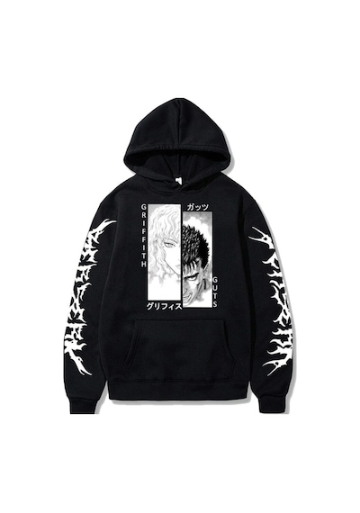 Tarzsokak Berserk Fermuar Hoodie Mod39 14624 Siyah