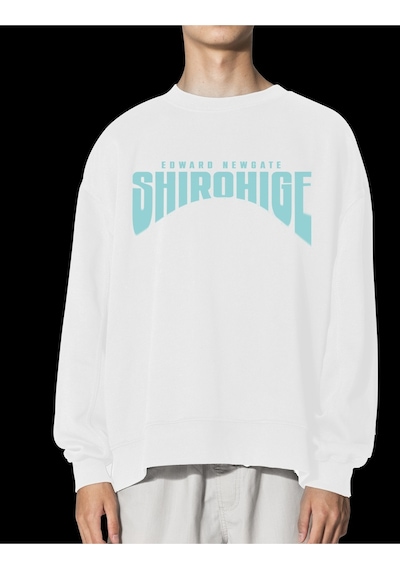 Unisex Beyaz Whitebird Baskılı Hoodie Oversize Kapşonsuz Sweatshirt Beyaz
