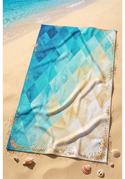75x150 Cm Plaj Havlusu Çiçek & Sanatsal Koleksiyonu Premium Özel Tasarım Hızlı Kuruyan Havlu Bej