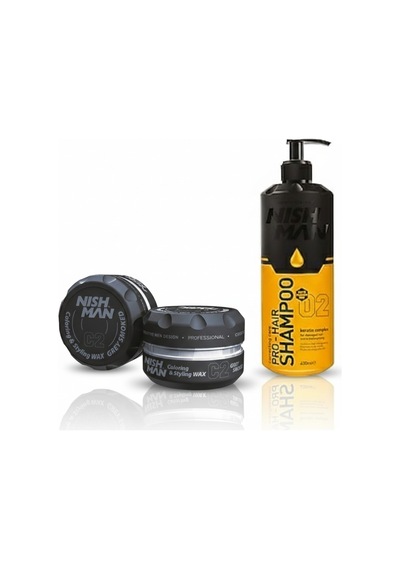 C2 Saç Şekillendirici Beyaz Kapatıcı Wax / 100 Ml X 3 Adet/ + 400 Ml Tuzsuz Şampuan Hediye