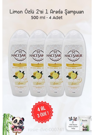 4 Al 3 Öde Hacı Şakir Limon 2si 1 Arada Şampuan Canlandırıcı 500 Ml Ve Rosıe