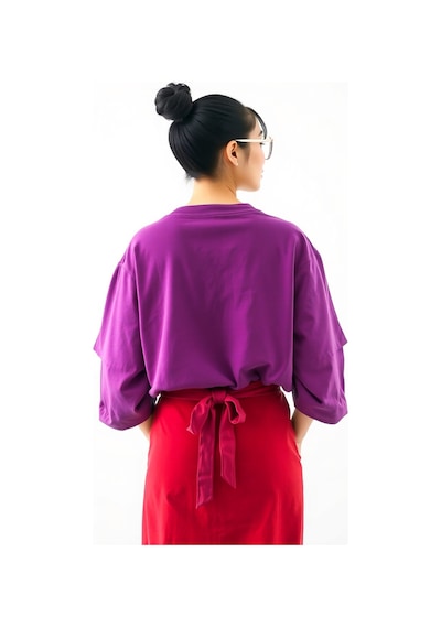 Uyguntarz Classical Baskılı Oversize Tshirt Mor-205343