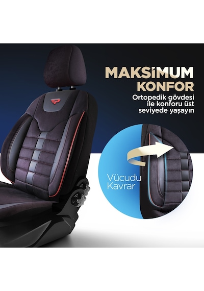 Panda Toronto Serisi Süet Kumaş Oto Koltuk Kılıfı - Tam Set