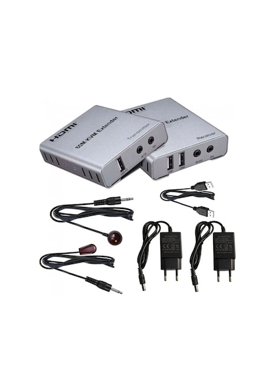 Hdmı 60m Kvm Extender + Audio Alıcı Verici 1080p Cat6 Hdmı Uzatıcı