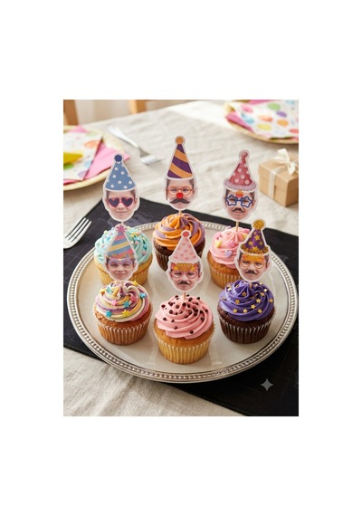Kişiye Özel Fotoğraflı Cupcake Süsü Ve Fotoğraflı Pipet Parti Seti