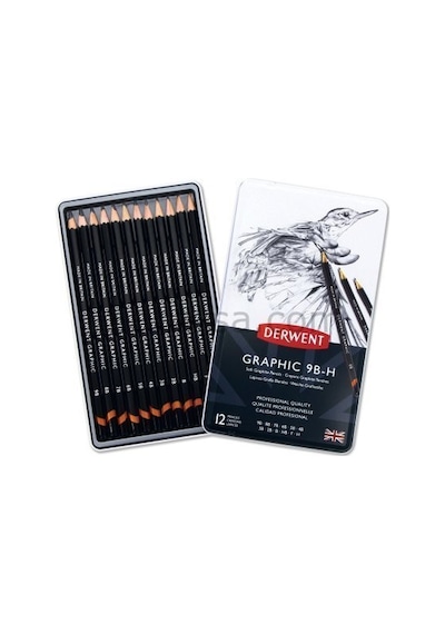 Derwent Graphic Dereceli Kalem Seti Soft Sketching Teneke Kutu 12