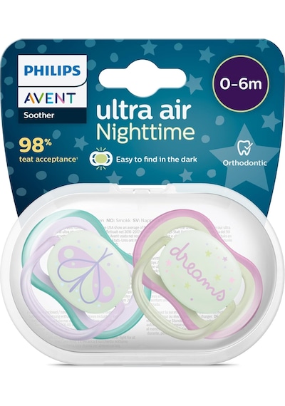 Ultra Air Gece Emziği 0-6 Ay, 2'li Paket, Kız Açık Bej