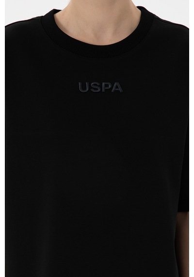 U.S. Polo Assn. Kadın Siyah Oversize Bisiklet Yaka Tişört 50294482-VR046