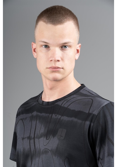 Maraton Regular Erkek Bisiklet Yaka Siyahmelanj T-shirt Siyahmelanj