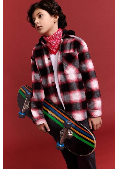 Defacto Erkek Çocuk Oversize Geniş Kalıp Kapüşonlu Ekose Desenli Flanel Uzun Kollu Gömlek G4467a825cwbr169 Bordo-br169 Defacto Erkek Çocuk Oversize Geniş Kalıp Kapüşonlu Ekose Desenli Flanel Uzun Kollu Gömlek G4467a825cwbr169 Bordo-br169