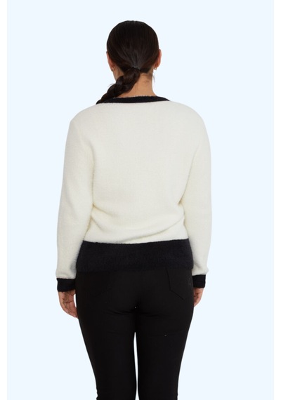 Kazee Cep Detaylı Angora Hırka Ekru - 680090834 Ekru