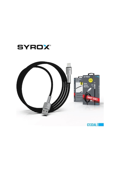 Syrox C133AL 2.4A Lightning Örgü Şarj Data Kablosu